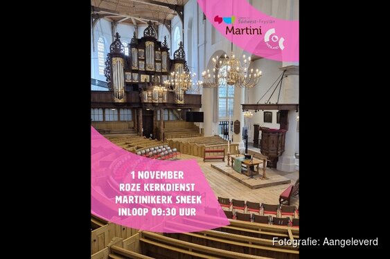 Roze Kerkdienst in Sneek: ‘Niemand zou hoeven kiezen tussen geloof en zichzelf zijn’